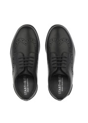 Start-Rite Vegan Brogue Snr Black Lace-Up Shoes