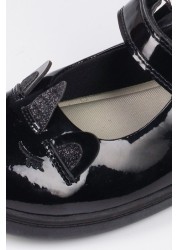 ToeZone Black Patent Unicorn Novelty School Shoes