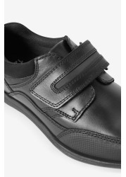 School Leather Single Strap Shoes Wide Fit (G)