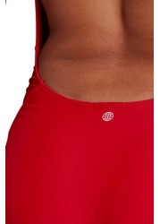 adidas Red 3 Stripe Swimsuit