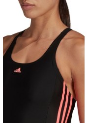 adidas Black 3 Stripe Swimsuit