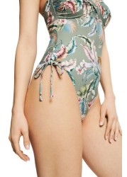 Esprit Light Khaki Green Recycled Bandeau Swimsuit