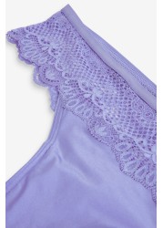 Microfibre And Lace Knickers Thong