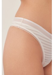 Stripe High Waist Knickers 2 Pack Thong