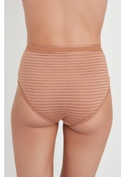 Stripe High Waist Knickers 2 Pack High Rise