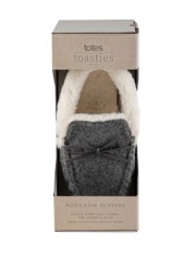 Totes Ladies Felt Moccasin Slippers