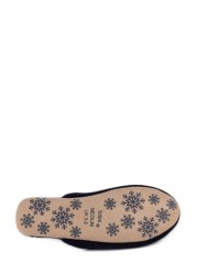 Totes Ladies Cashmere Blend Mule Slippers with Soft Sole