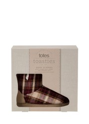 Totes Ladies Tartan Boot Slippers