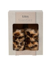 Totes Ladies Faux Fur Animal Double Strap Slider Slippers