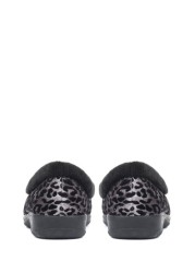 Pavers Ladies Leopard Print Full Slippers