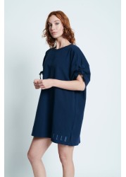 ELLE Navy Blue Loungewear Tie Detail Nightshirt