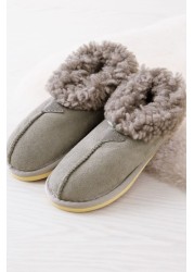 Celtic & Co. Ladies Grey Sheepskin Bootee Slippers