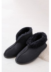 Celtic & Co Blue Sheepskin Bootee Slippers