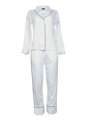 Fable and Eve Hampstead White Solid L/SLV Pj Set