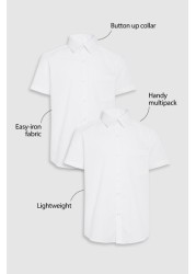 2 Pack Touch Fastening Short Sleeve Shirts (3-12yrs)