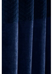 Velvet Quilted Hamilton Top Panel Curtains Eyelet Super Thermal