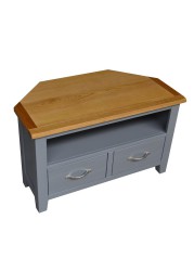 Harrogate MDF & Oak Corner TV Unit (80 x 44 x 48 cm, Small)