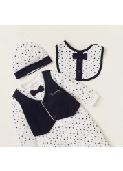 Giggles Printed 3-Piece Closed Feet Sleepsuit and Cap Set