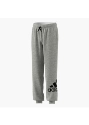 adidas Logo Print Track Pants with Drawstring Closure and Pockets