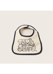 Disney Tom and Jerry Print Bib with Snap Button Closure - Set of 6