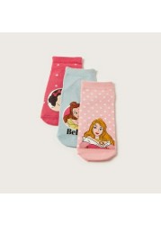 Disney Princess Print Ankle Length Socks - Set of 3