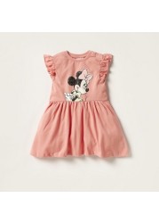 Minnie Mouse Print Sleeveless Dress with Ruffles - Set of 2