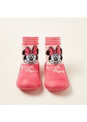 Disney Minnie Mouse Print Sneaker Booties