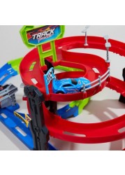 Juniors Super Racer Track Playset with 2 Pull Back Cars