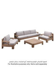 Joshua 3-Seater Acacia Wood Sofa W/Cushion Generic (256 x 80 x 64 cm)