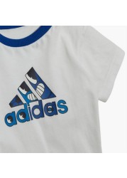 adidas Print Round Neck T-shirt and Joggers Set