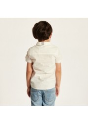 Juniors Panelled Shirt with Short Sleeves and Button Closure