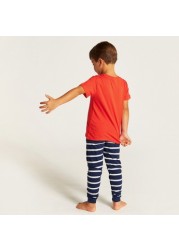 Juniors Printed Short Sleeves T-shirt and Elasticated Pyjama Set