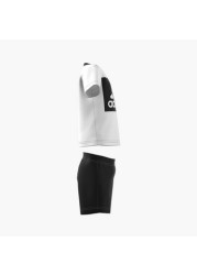 adidas Printed Round Neck T-shirt and Shorts Set