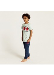 Spider-Man Print Crew Neck T-shirt and Pyjama Set