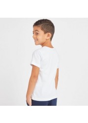 Juniors Solid T-shirt with Round Neck and Short Sleeves - Set of 2