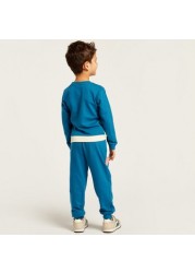 Juniors Printed Crew Neck Sweatshirt and Jogger Set