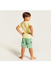 Juniors Graphic Print T-shirt and Shorts Set