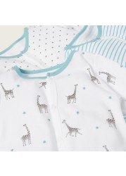 Juniors Printed Long Sleeves Sleepsuit - Set of 3