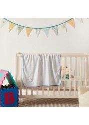 Juniors Striped Receiving Blanket with Embroidered Detail