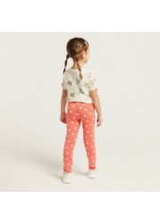 Juniors Printed Leggings with Elasticised Waistband - Set of 2