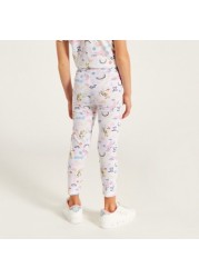 Juniors Printed Leggings with Elasticated Waistband - Set of 2