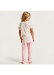 Juniors Printed Crew Neck T-shirt and Pyjama Set