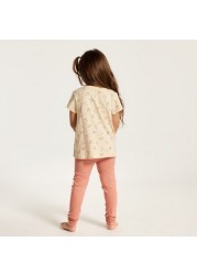 Juniors Printed Short Sleeve Top and Pyjama Set