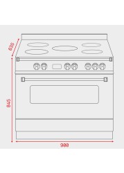 Teka Freestanding 5 Zones Electric Cooker, FS 903 5VE SS (90 x 60 x 85 cm)