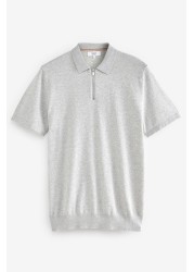 Knitted Zip Polo Shirt