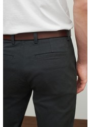 Belted Soft Touch Chino Trousers Slim Fit