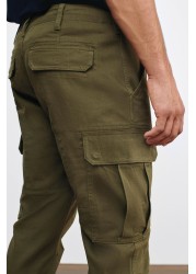 Cotton Stretch Cargo Trousers Slim Fit