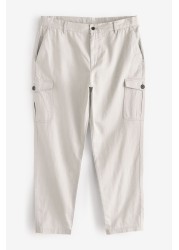 Linen Blend Cargo Trousers