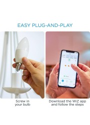 Wiz Wi-Fi C37 E14 LED Candle Bulb (White) + Wiz Wizmote Remote Control Gen II