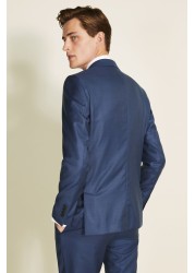 Moss x Reda Blue Slim Fit Sharkskin Jacket